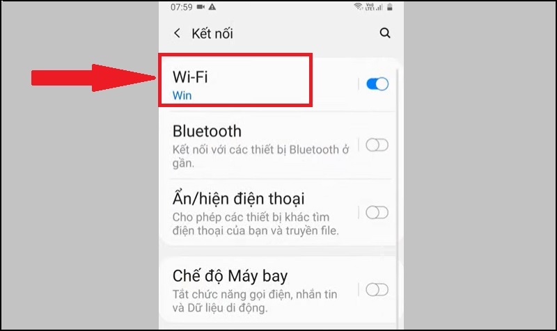 Cách vào WiFi cài đặt trên Android